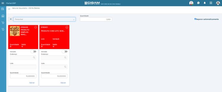 Menu ME Gerenciamento de Documentos Card Pedidos