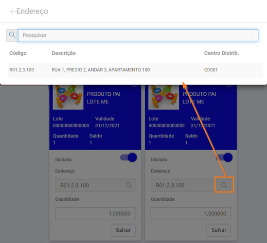 Menu ME Gerenciamento de Documentos Endereço Card
