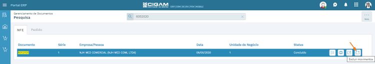 Menu ME Gerenciamento de Documentos Excluir Cards
