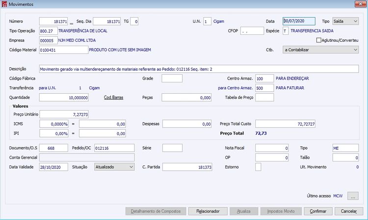 Menu ME Gerenciamento de Documentos Movimento ME Desktop