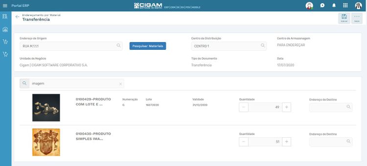 Menu ME Nova Transferência Pesquisa