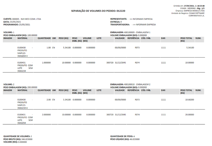 ME Separação Impressão de Volumes