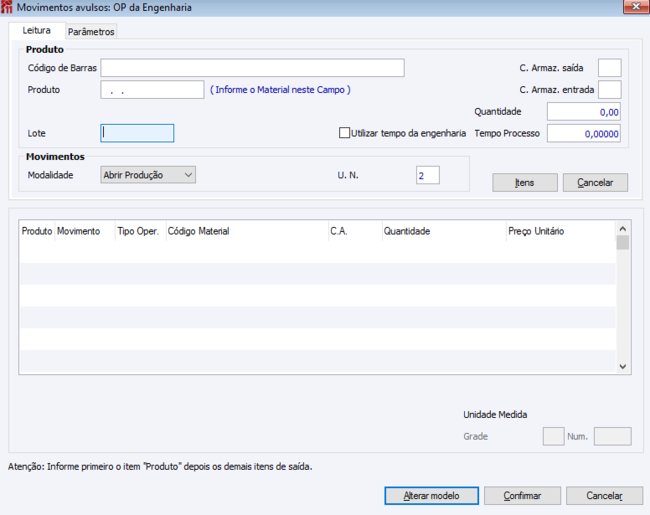 Movimentos Avulsos via OP