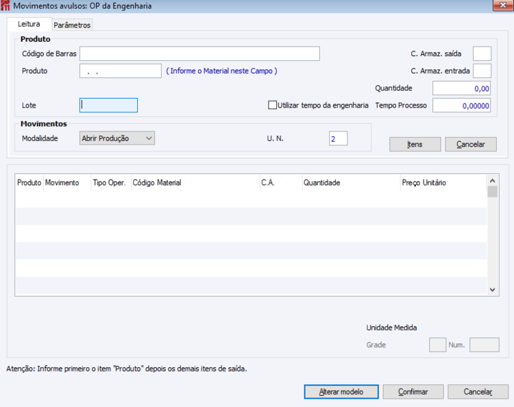 Movimentos Avulsos via OP