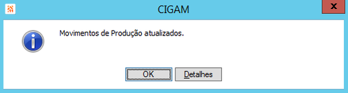 Movimentos de Produção não atualizados