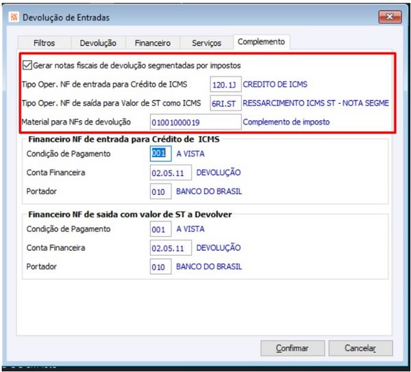 Devolução de Entrada