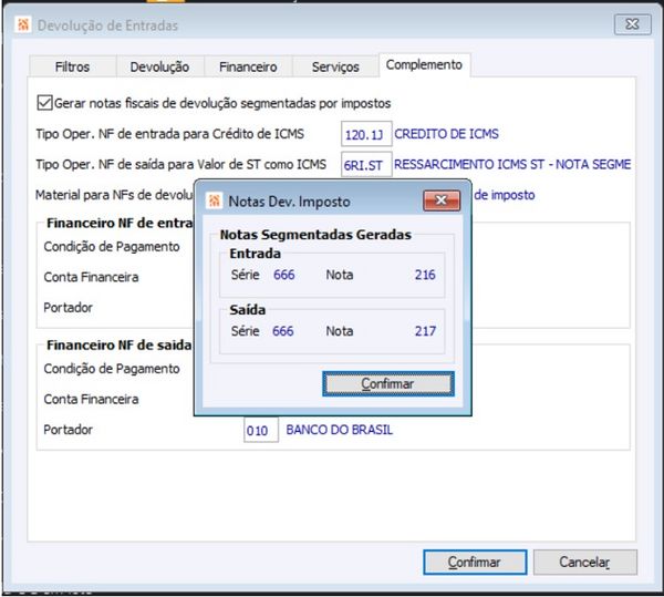 Devolução de Entrada