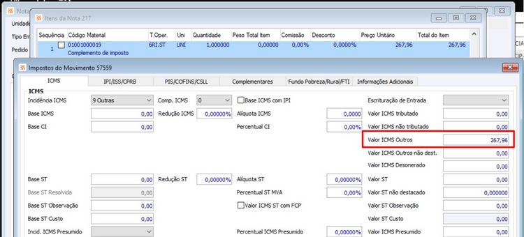 Nota de Ressarcimento ST