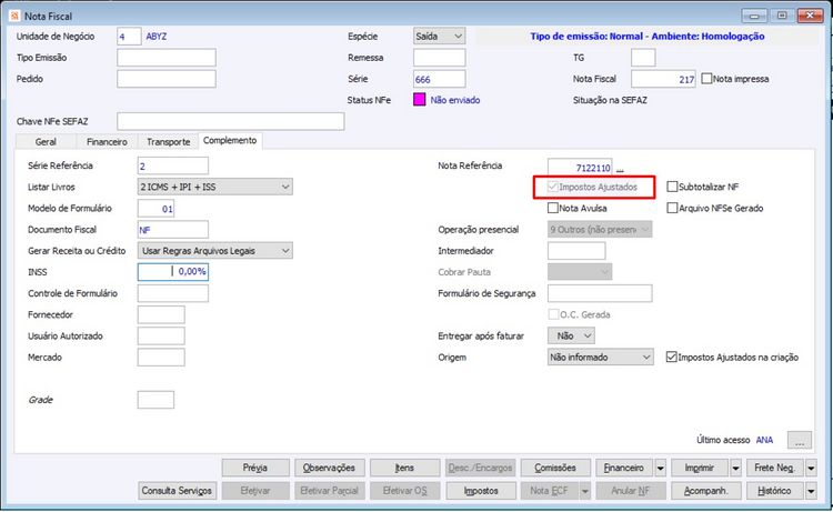 Nota de Ressarcimento ST