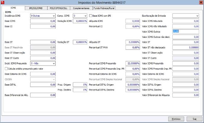 Nota Fiscal Transferência ICMS