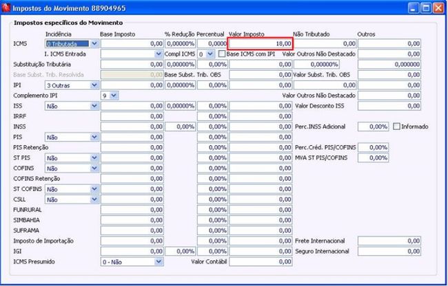 Nota Fiscal Transferência ICMS