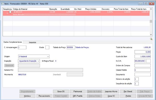 Nota Fiscal com Diferimento Parcial