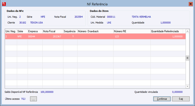 Nota Fiscal de referência por item – Exportação Indireta 6.png