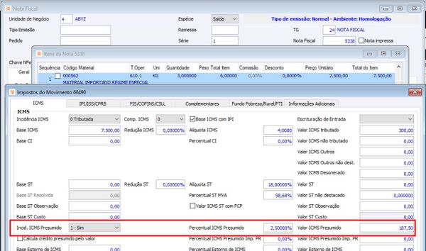 Nota Fiscal com Ajuste 003