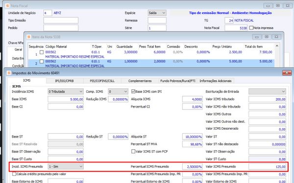 Nota Fiscal com Ajuste 003