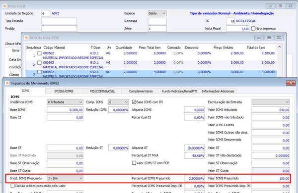 Nota Fiscal com Ajuste 003