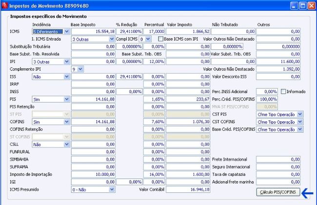 Notas Fiscais de Importação