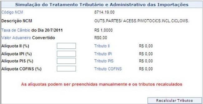 Notas Fiscais de Importação