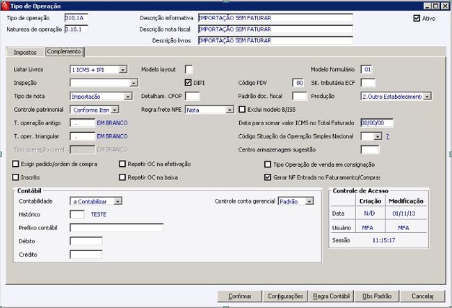 Notas Fiscais de Importação