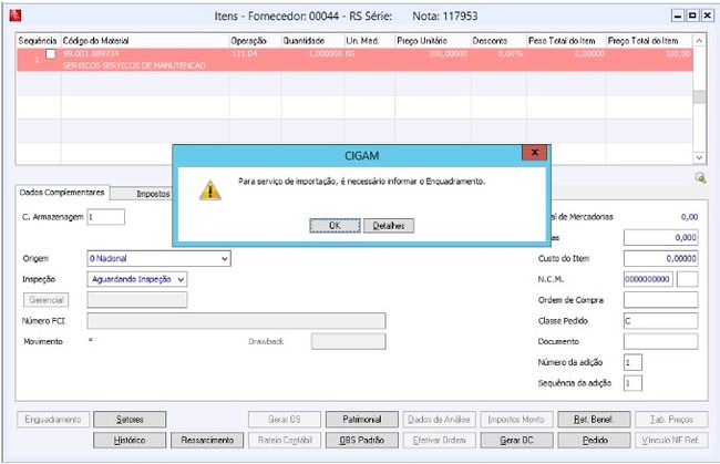 Notas Fiscais de Importação