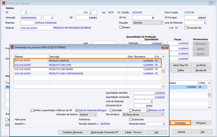 OP para vinculo posterior