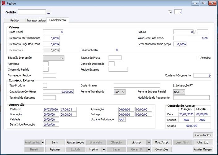 Pedido Guia Complemento
