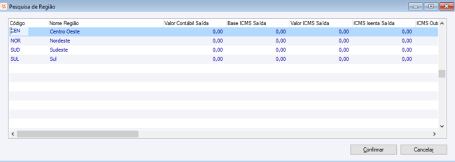 Pesquisa de Regiões