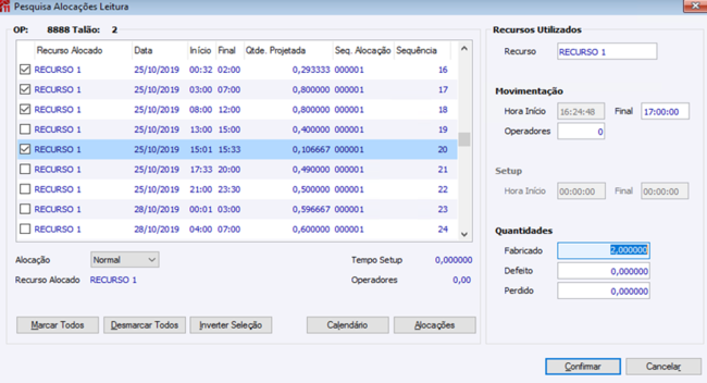 Pesquisa Alocações Leitura