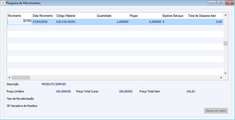 Pesquisa de Movimentos