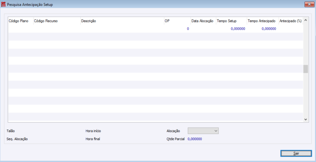 Pesquisa Antecipação Setup
