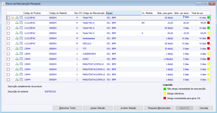 Planos de Manutenção Planejada