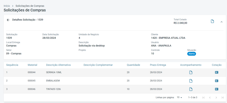 Visualização Detalhes