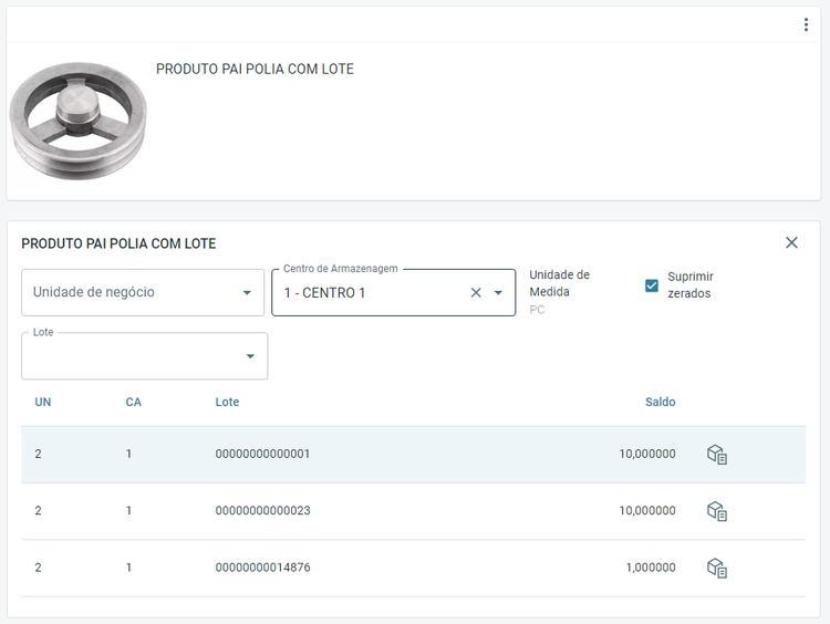 Portal Indústria Botão Estoque