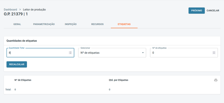 Portal Indústria Editar Produto Etiquetas