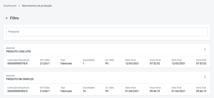 Portal Indústria Movimentos de Produção