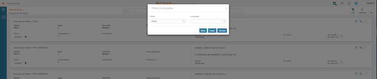 Portal Servicos Controle Atividades