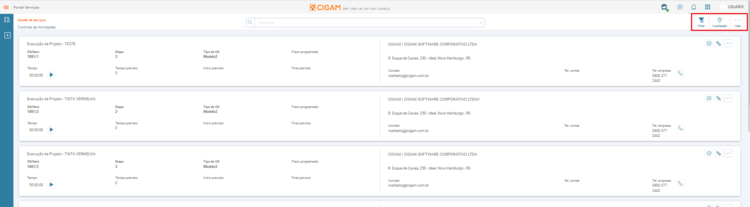 Portal Servicos Controle Atividades