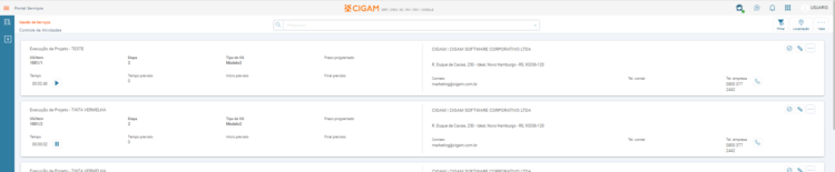 Portal Servicos Controle Atividades