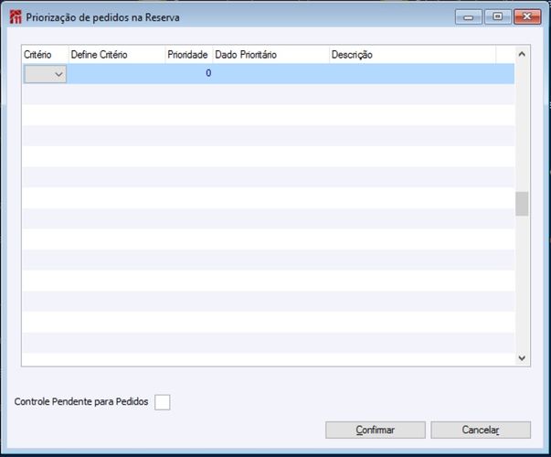 Priorização de pedidos na reserva futura