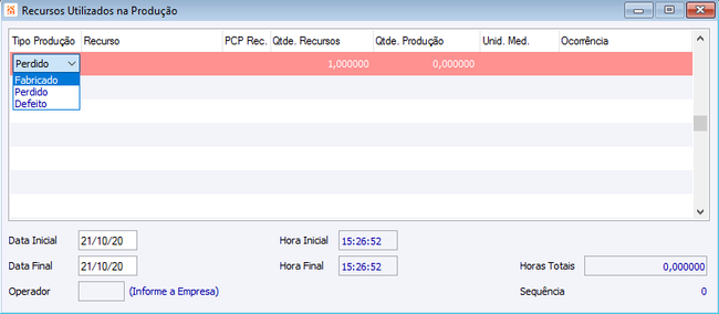 Recursos Utilizados na Produção