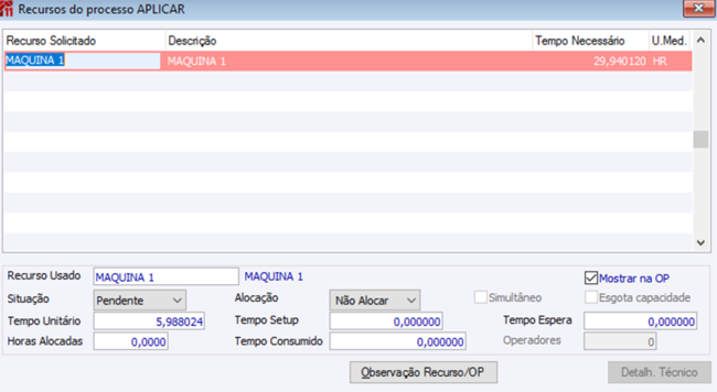 Recursos do Processo APLICAR