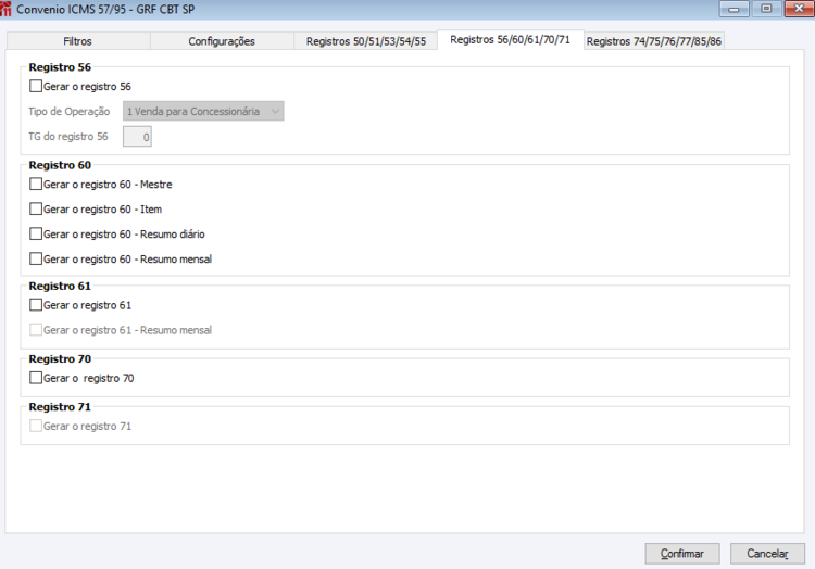 Convênio ICMS 57/95 - GRF CBT SP
