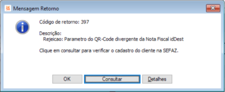 2様リクエスト Como Resolver a Rejeição 397 - Parâmetro do QR-Code divergente da