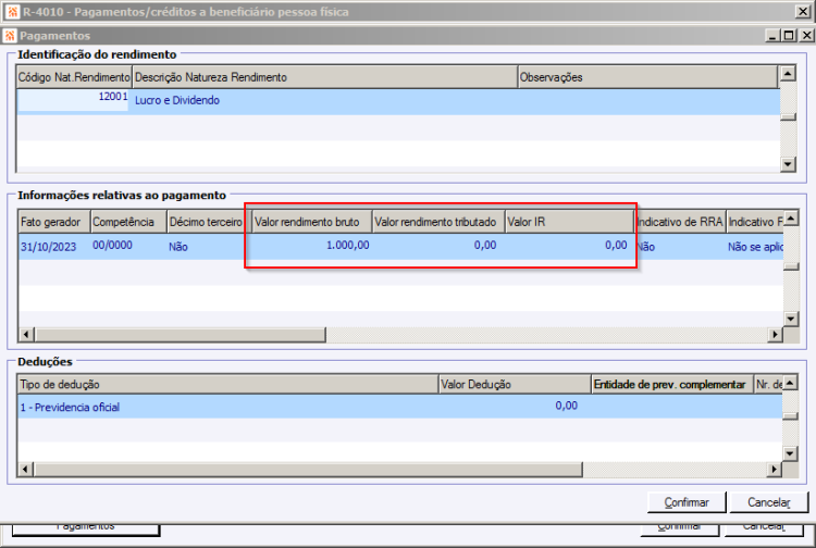 EFD Reinf - Rejeição MS1265