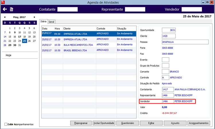 Reprogramação de Oportunidade 23