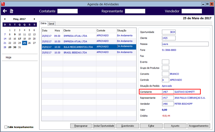 Reprogramação de Oportunidade 30