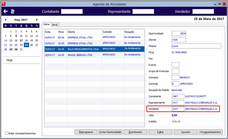 Reprogramação de Oportunidade 41