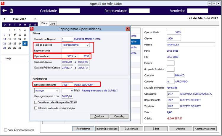 Reprogramação de Oportunidade 55