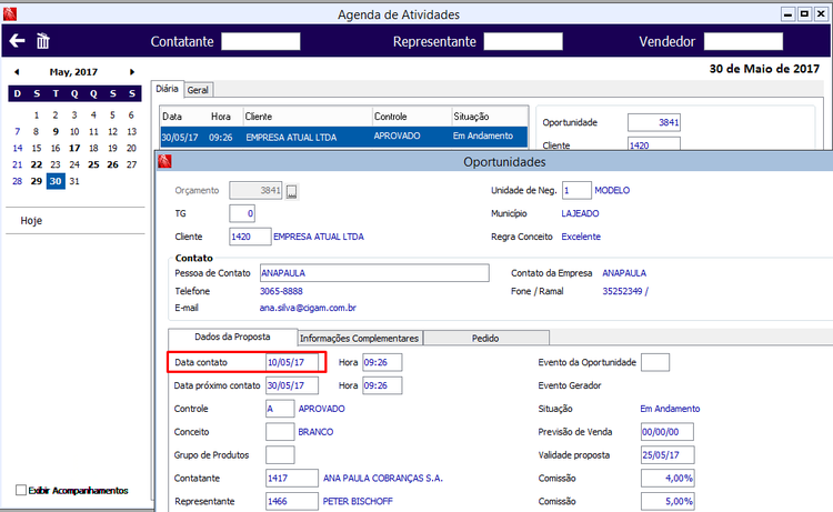 Reprogramação de Oportunidade 65