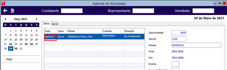 Reprogramação de Oportunidade 69